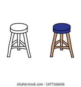 cartoon drawing of a bar stool