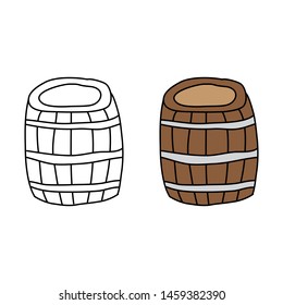 cartoon drawing of a barrel