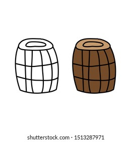 cartoon drawing of a barrel