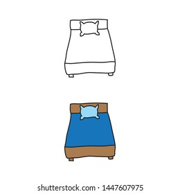 cartoon drawing of a bed
