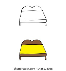 cartoon drawing of a bed