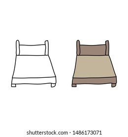 cartoon drawing of a bed
