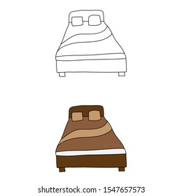 cartoon drawing of a bed