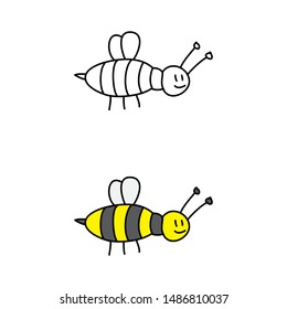 cartoon drawing of a bee