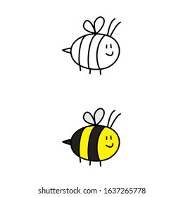 cartoon drawing of a bee