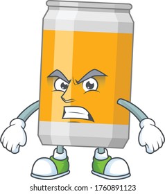 cartoon drawing of beer can showing angry face