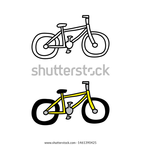 Cartoon Drawing Bicycle Stock Vector 