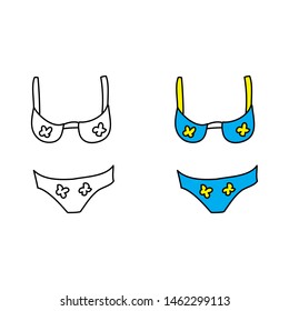 cartoon drawing of a bikini