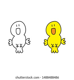 cartoon drawing of a bird