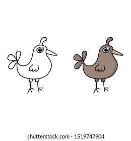 cartoon drawing of a bird