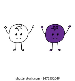 cartoon drawing of a blueberry