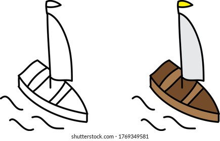 dibujo animado de un barco
