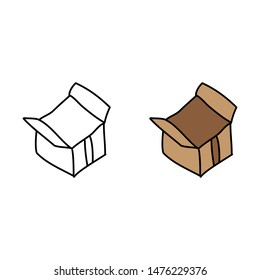 cartoon drawing of a box
