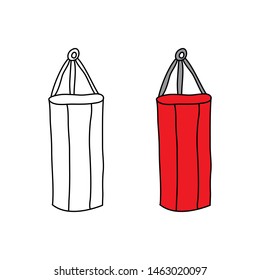 cartoon drawing of a boxing bag