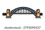 A cartoon drawing of a bridge