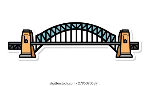 A cartoon drawing of a bridge