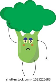 cartoon drawing of broccoli with face