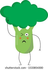 cartoon drawing of broccoli with face