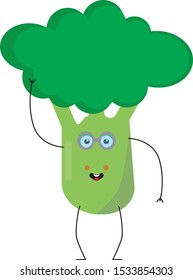 cartoon drawing of broccoli with face