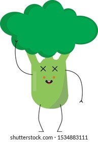 cartoon drawing of broccoli with face