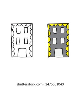 cartoon drawing of a building