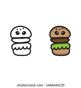 cartoon drawing of a burger