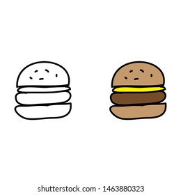 cartoon drawing of a burger