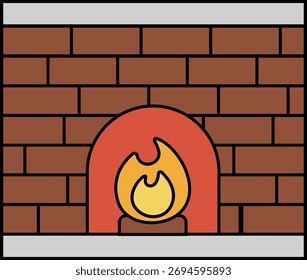 Un dibujo de dibujos animados de una llama ardiente