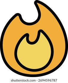 Un dibujo de dibujos animados de una llama ardiente