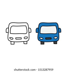 cartoon drawing of a bus