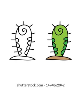 cartoon drawing of a cactus
