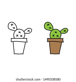 cartoon drawing of a cactus