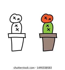 cartoon drawing of a cactus