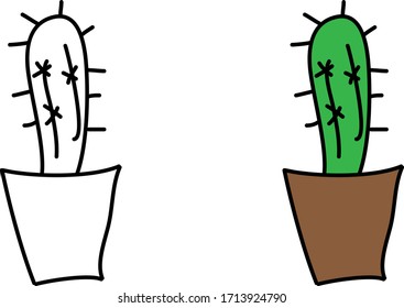 cartoon drawing of a cactus
