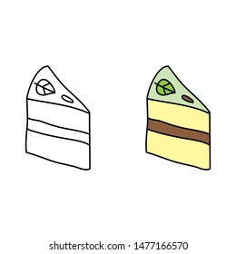 cartoon drawing of a cake slice