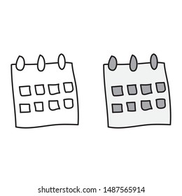 cartoon drawing of a calendar