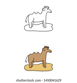 cartoon drawing of a camel