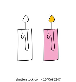 cartoon drawing of a candle