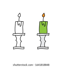 cartoon drawing of a candle