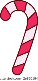 Un dibujo de dibujos animados de un bastón de caramelo