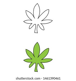 cartoon drawing of a cannabis leaf