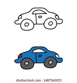 cartoon drawing of a car
