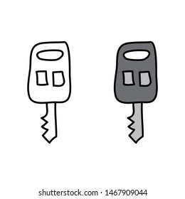 cartoon drawing of a car key