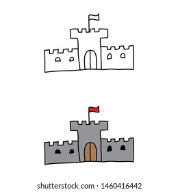 cartoon drawing of a castle