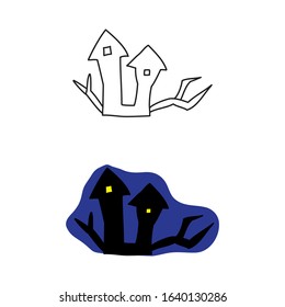cartoon drawing of a castle