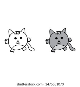 cartoon drawing of a cat