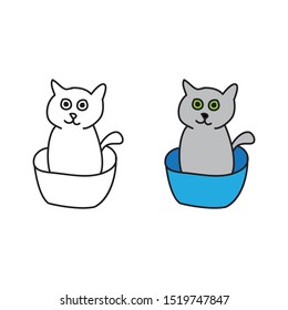 cartoon drawing of a cat