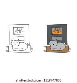 cartoon drawing of a cat