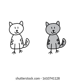 cartoon drawing of a cat