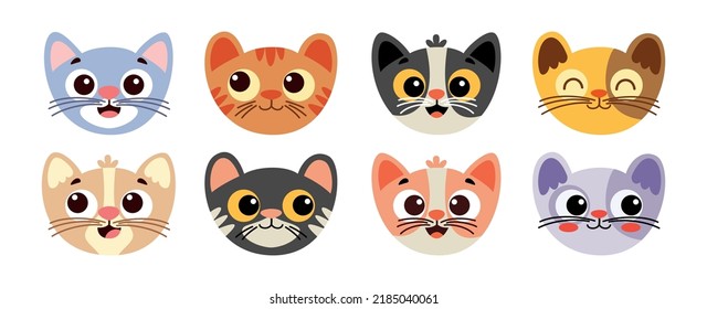 Cartoon Drawing Of Cat Heads